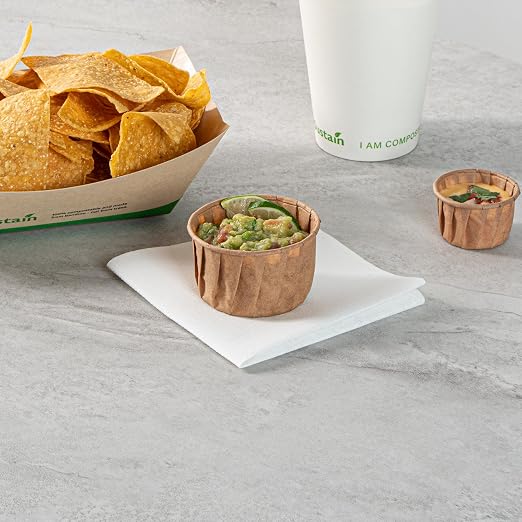 Restaurantware-Sustain 3.3 Ounce Portion Cups, 2000 Disposable Condiment Cups - Compostable, Versatile, Kraft Paper Sample Food Cups, Stylish, For Serving Dips, Jams, Sauces, Nuts, And More - Image 6