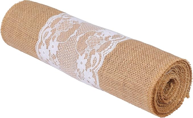 MDS 5 PCS 100% Natural Burlap Table Runners 12" x 72" with Lace, Rustic Farmhouse Country Vintage Boho Jute Runner for Wedding Reception Birthday Party Home Kitchen Dining Coffee Table Decoration - Image 5