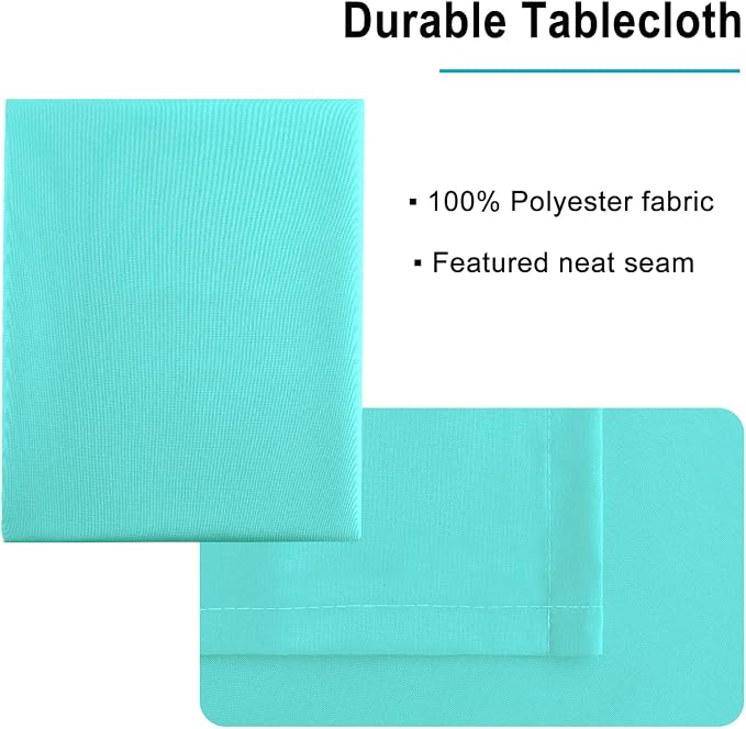 Hiasan Light Blue Square Tablecloth, 54 x 54 Inch, 1 Pack | Waterproof, Spillproof, Wrinkle Resistant, Washable Polyester Table Cloth for Dining/Party/Birthday/Outdoor Picnic - Image 4