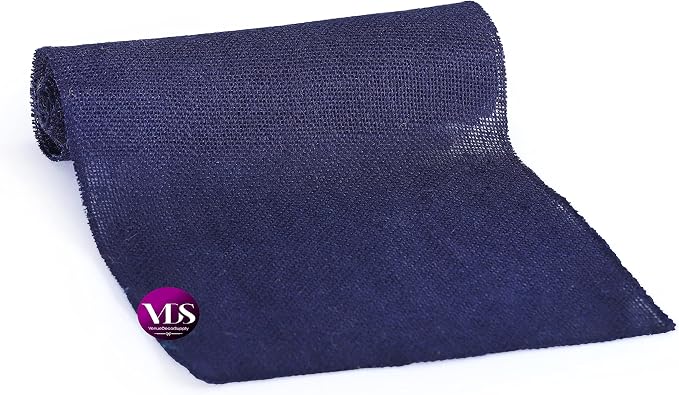 VDS Pack of 15, Burlap Table Runner 100% Natural Jute Rustic Hessian Table Cloth Centrepiece for Wedding Bridal Shower Birthday Event Party Banquet Table Decoration (Size 12X108 Inch)(Navy Blue) - Image 4