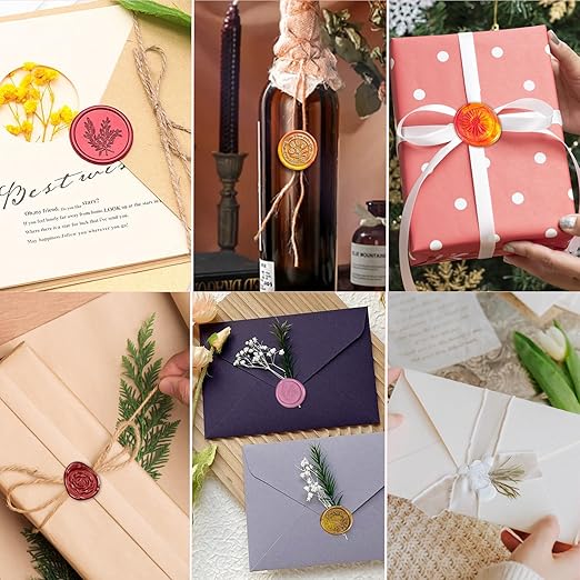 48Colors Sealing Wax Beads for WaxSeal Stamp with 4Pcs Tea Candles,1 Pcs Warmer and 1 Pcs Wax Melting Spoon for Gift Sealing, Wedding Invitation,Letter Envelopes,Sealing Wine Bottle