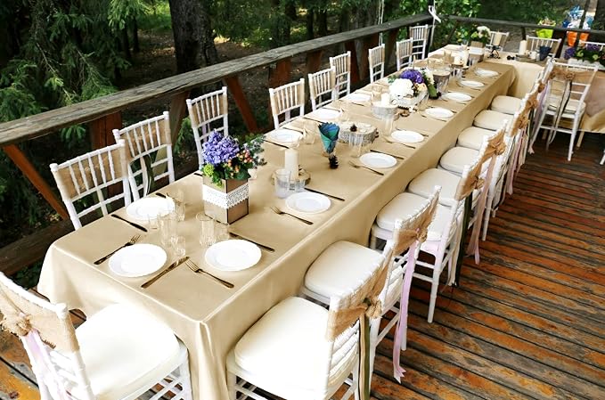 12 Pack Champagne Satin Tablecloth, 57 x 108 Inch - Image 5