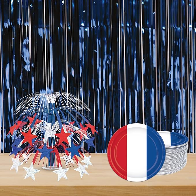 Beistle 1-Ply Tinsel Foil Fringe Curtain Photo Booth Backdrop, Birthday Party Decorations, Wedding Reception, Baby Shower Celebration, Graduation Supplies