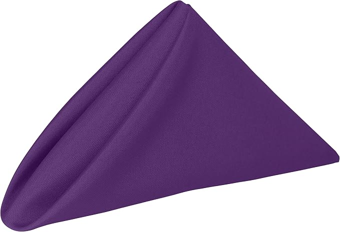 Ultimate Textile 17x17-Inch Square Polyester Cloth Napkins, Plum, Set of 12 by UltimateTextile