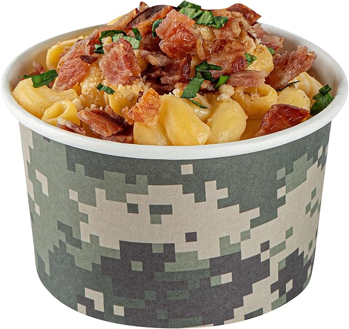 Coppetta 5 Ounce Dessert Cups, 50 Disposable Ice Cream Cups - Lids Sold Separately, Sturdy, Camouflage Paper FroYo Bowls, For Hot And Cold Foods, Perfect For Gelato Or Mousse - Restaurantware - Image 10
