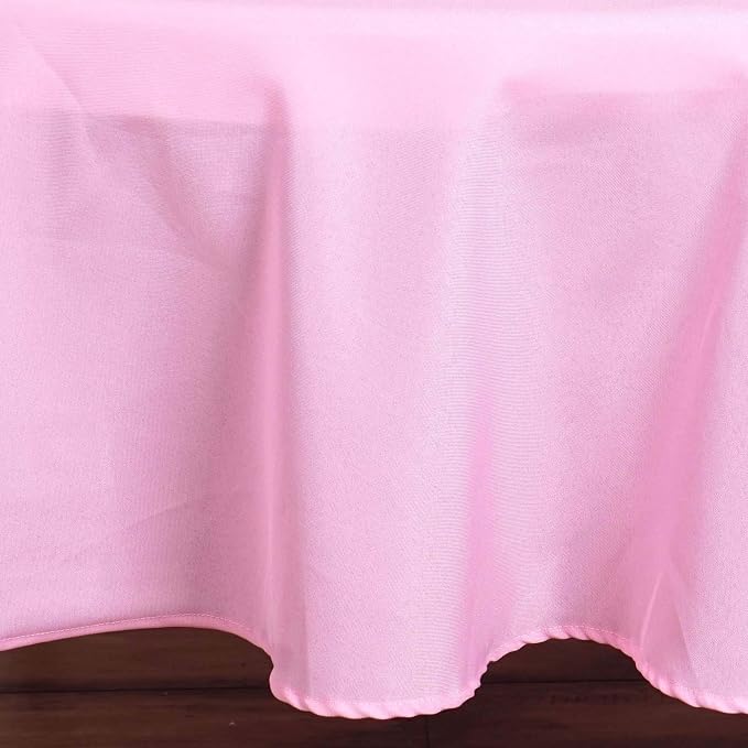 Balsa Circle 6 pcs 90 inch Pink Round Washable Polyester Easy-Care Tablecloth for Indoor and Outdoor Bridal Shower Wedding Table Buffet Table Parties Kitchen Dining - Image 2