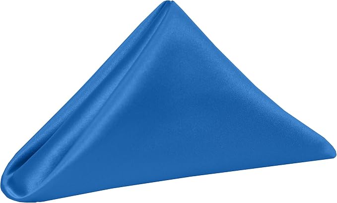 Ultimate Textile 17x17-Inch Square Satin Cloth Napkins, Cobalt, Set of 36 by UltimateTextile
