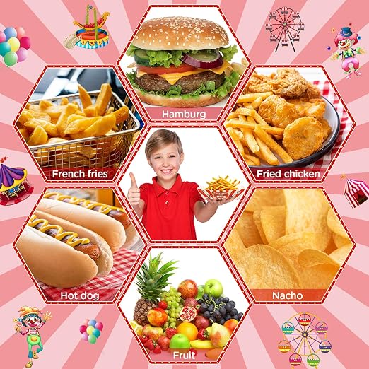 Tenceur 100 Pcs Carnival Paper Food Trays Disposable Boats 2 lb (Pack of 2) - Image 3