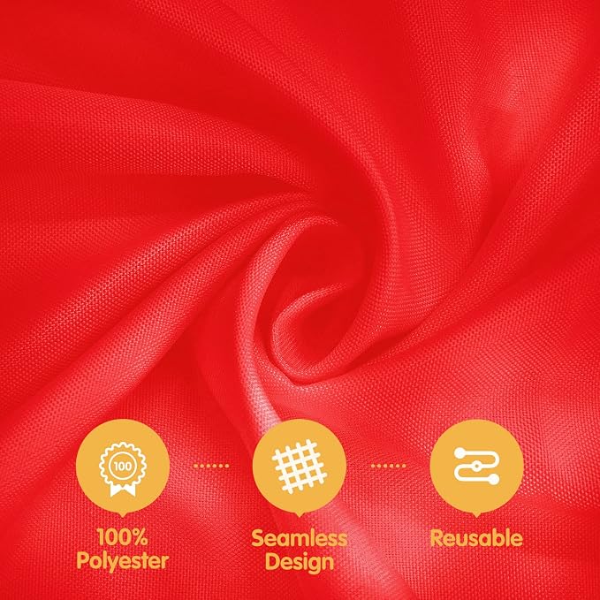 BRILLMAX 4 Pack Red Round Tablecloths 108 Inch for 48" Tables | 150 GSM Polyester Fabric, Floor Length Drop, Water, Stain & Wrinkle Resistant Cloth Cover for Wedding Reception Banquet Party - Image 2