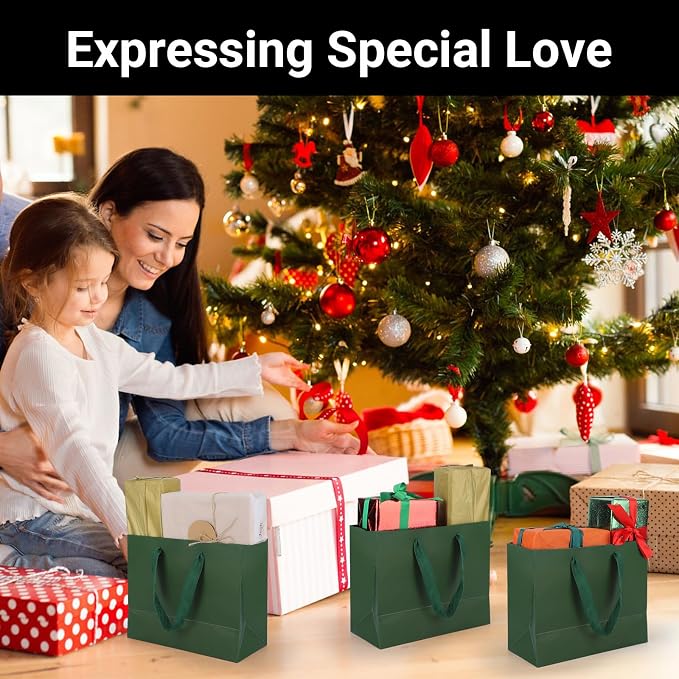 EUSOAR Paper Bags with Handles, 50pcs 10.6"x3.1"x8.3" Gift Bags Medium Size, Shopping Paper Wrap Bulk Grocery Retail Craft Bag Wedding Birthday Christmas Party Thank You Favor Bag - Image 7
