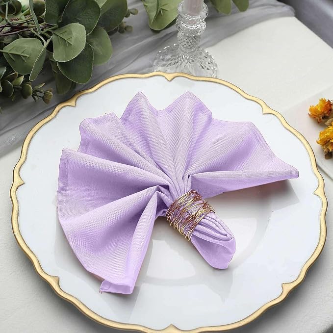 Efavormart Premium Cloth Napkins Set of 10, 17x17 Inch Lavender Seamless Dinner Napkins, Washable Linen Table Napkin Cloth with Hemmed Edges for Weddings, Party and Banquet - Image 2