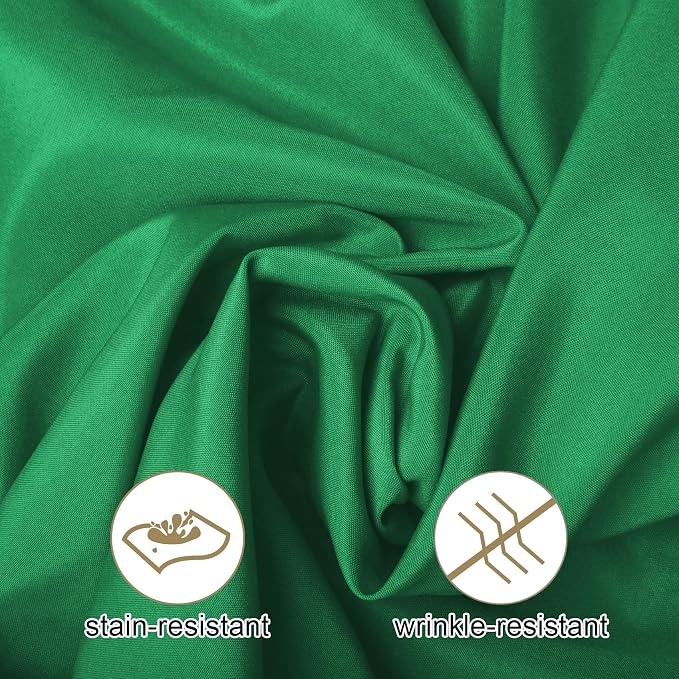 Ascoza 2pack 90x132 Inch Emerald Rectangular Tablecloth 8 Feet Table Cloth in Polyester Fabric for Wedding/Banquet/Restaurant/Parties - Image 3