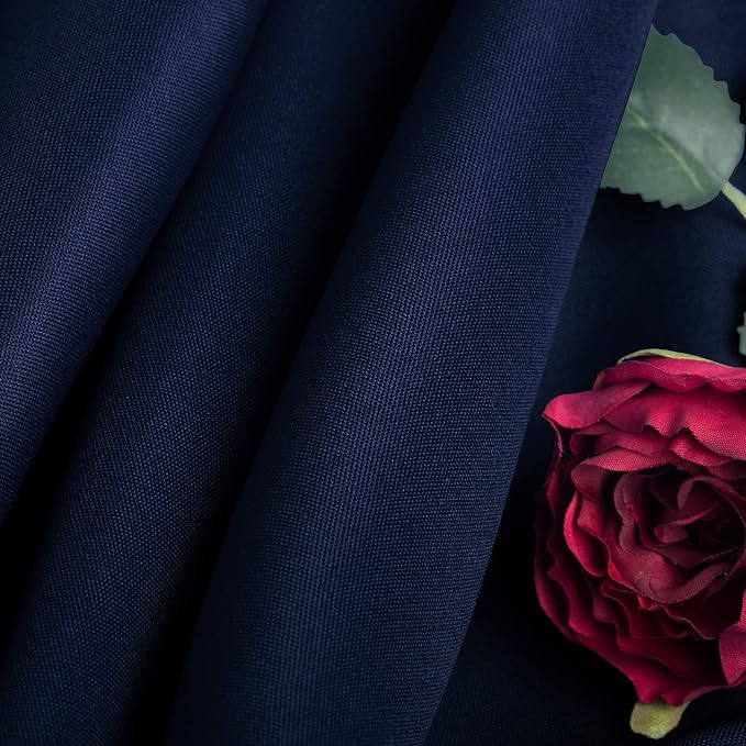 Ascoza 2pack 70 Inch Navy Round Tablecloth in Washable Polyester Fabric for Wedding/Banquet/Restaurant/Parties… - Image 2