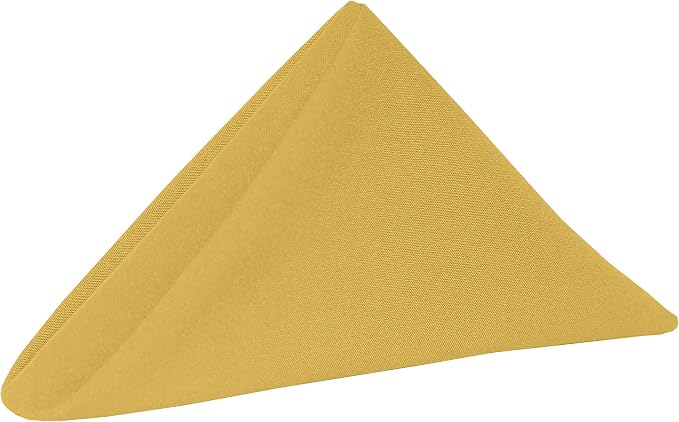 Ultimate Textile 17x17-Inch Cotton-Feel Cloth Napkins, Gold, Set of 12 by UltimateTextile