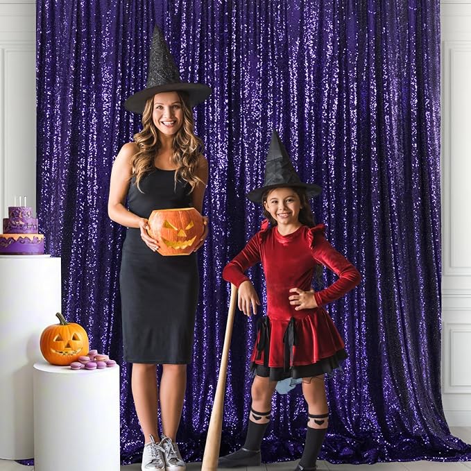 Eternal Beauty Purple 3mm Sequin Backdrop 10x10 Ft for Wedding - Image 6