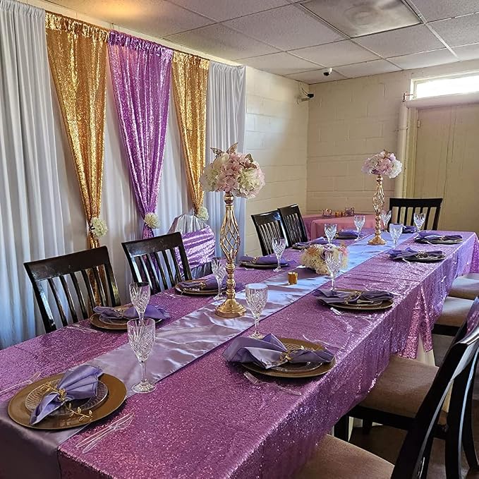 Gold Sequin Backdrop Curtains Glitter Drapes 2FTx8FT 2 Panels - Image 2