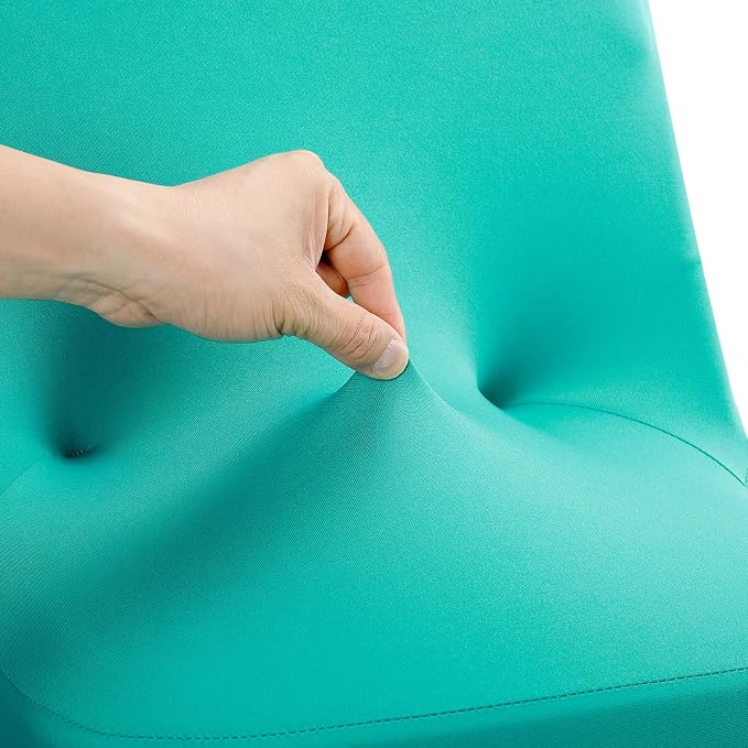 Peomeise Stretch Spandex Folding Chair Cover for Wedding Party Dining Banquet Event (Turquoise,6pcs) - Image 2