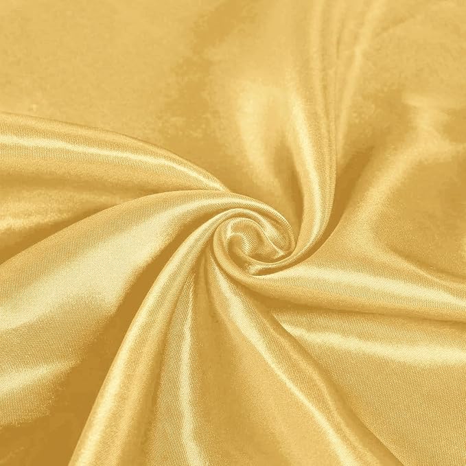 SI Pack of 5 Wedding 12 x 108 inch Satin Table Runner for Wedding, Decorations for Graduations, Engagements, Birthday Parties, Banquets, Runners fit Rectangle, Round Table - Light Gold - Image 6