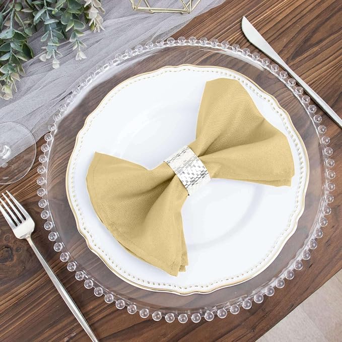 Tableclothsfactory Premium 100 Pack | Champagne Seamless Cloth Dinner Napkins, Wrinkle Resistant Linen | 17"x17" for Party & Decorations - Image 2