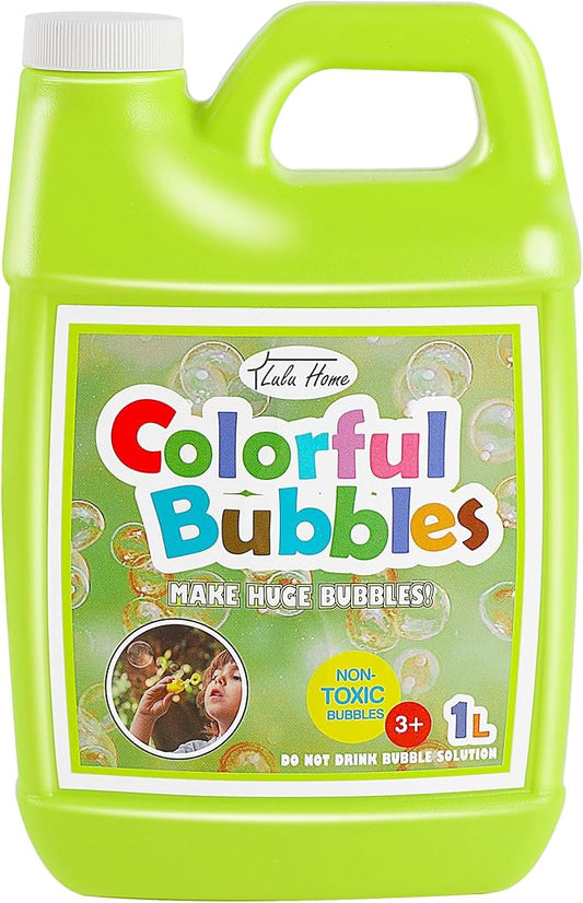 Lulu Home Concentrated Bubble Solution, 1 L/ 33.8 OZ Refill for Bubble Machines, Giant Wands, and Blowers - Up to 2.5 Gallons for Kids' Birthday Parties