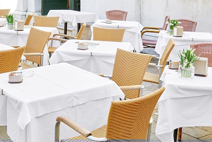 6 Packs White Square Tablecloths 52 x 52 Inch | Polyester Table Cloth for Square Tables, Stain Wrinkle Resistant Washable Fabric, Perfect for Wedding Banquet Party - Image 5