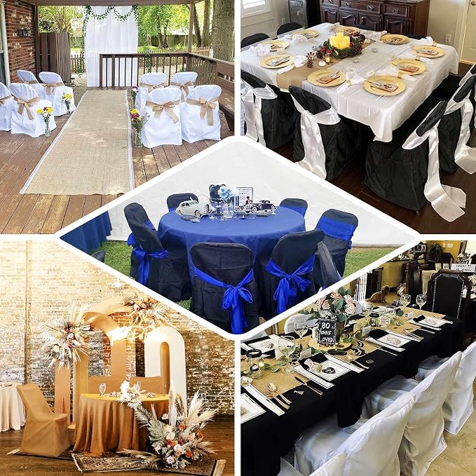 Efavormart 40 PCS Black Polyester Lifetime Folding Chair Covers, Durable Reusable Chair Covers - Image 5