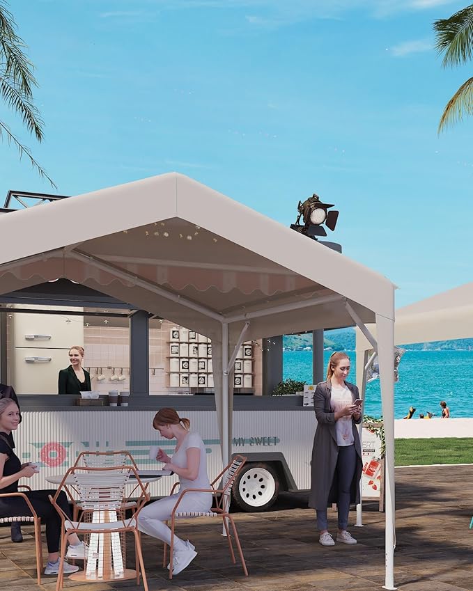 GarveeLife 10 x 10 ft Canopy Tent Commercial, Outdoor Canopy with Waterproof Oxford Fabric, Outdoor Party Tent Ideal for Party, Market, Wedding, Camping, BBQ, Outdoor Event