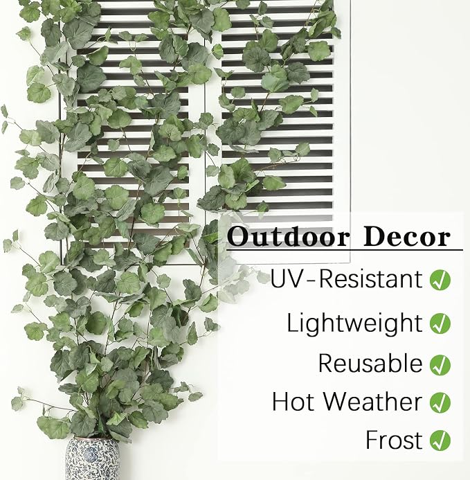 dallisten 3 Bunches of Artificial Ivy Leaf Plants, Fake Ivy Flower Garland, Greenery Decoration for Weddings, Windows, Walls, Ceremonies, Parties, Home, Outdoor Decoration. (Begonia Vine) - Image 4