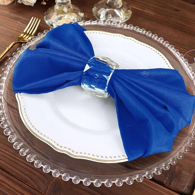 Tableclothsfactory Premium 100 Pack | Royal Blue Seamless Cloth Dinner Napkins, Reusable Linen | 20"x20" for Party & Decorations - Image 7
