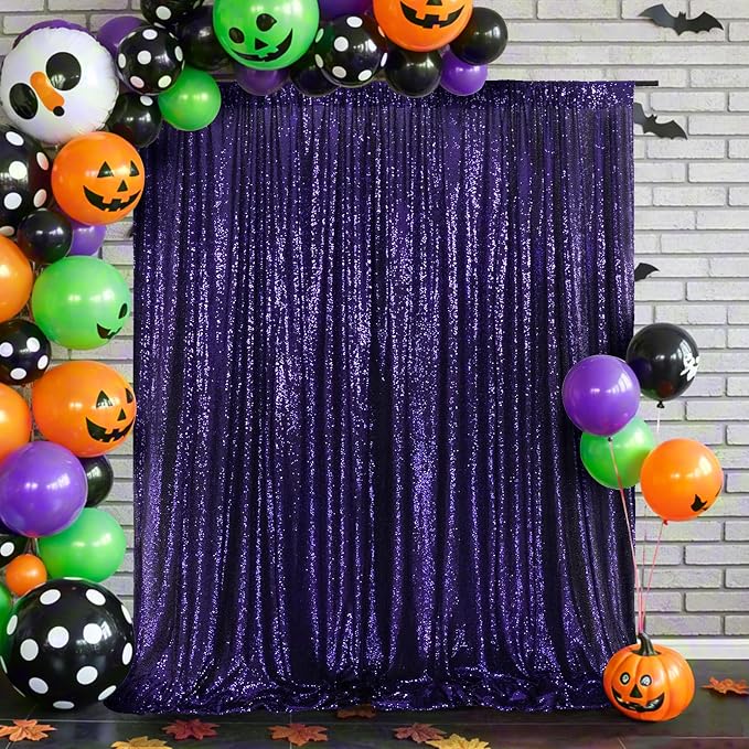 Eternal Beauty Purple 3mm Sequin Backdrop 10x10 Ft for Wedding - Image 2