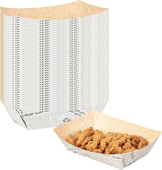 Restaurantware Paper lb Newsprint Food Tray Boat, 200 Pack by Restaurantware
