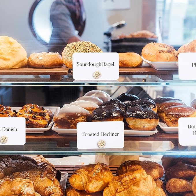 UNIQOOO 12Pcs Decorative Rose Floral Place Card Holders Bulk, Luxury Gold Metal Name Card Stands Set, for Wedding Table Setting, Business Card, Name Tag, Party Food Labels