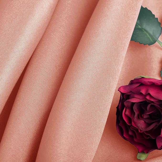 Ascoza 2pack 70 Inch Dusty Pink Round Tablecloth in Washable Polyester Fabric for Wedding/Banquet/Restaurant/Parties - Image 2
