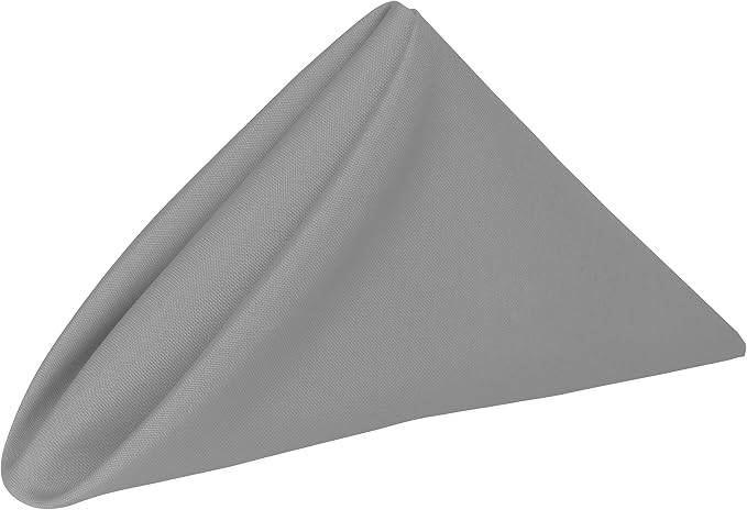 Ultimate Textile 17x17-Inch Polyester Cloth Napkins, Silver, Set of 36 by UltimateTextile