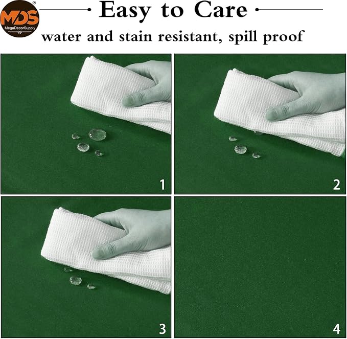MDS Pack of 5 Rectangle Tablecloth 60 x 126 Inch Polyester Wrinkle Resistant Washable Polyester Table Cloth for Kitchen Dining Buffet Parties, Picnic, Events, Weddings and Restaurants - Green - Image 4
