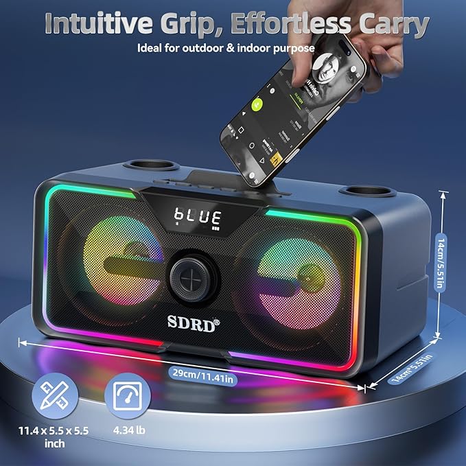 215 Bluetooth Karaoke Machine for Adult Kid with Storage and Charging Station, Powerful Karaoke System, 12H Playtime, Rechargeable Wirless Microphone, Support USB/AUX Indoor Outdoor