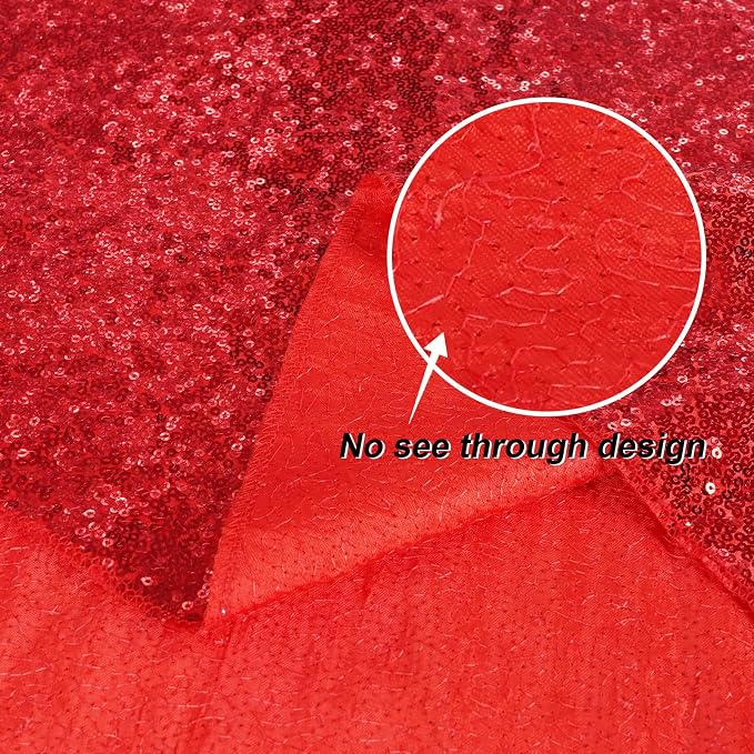Juya Delight Red Sequin Backdrop Curtain, Non-Transparent Sequin Photography Background Backdrop Curtain for Birthday Party Wedding Festival Ceremony(6ftx8ft - Image 4