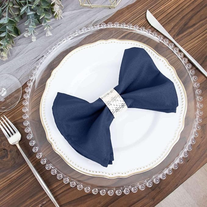 Tableclothsfactory Premium 100 Pack | Navy Blue Seamless Cloth Dinner Napkins, Wrinkle Resistant Linen | 17"x17" for Party & Decorations - Image 8