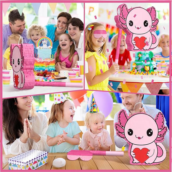 Axolotl Piñata Valentine's Day Axolotl Themed Animal Piñata for Fiesta Party Supplies Festivals Holiday Photo Props Fiesta Party Supplies, Birthday Centerpiece Decor