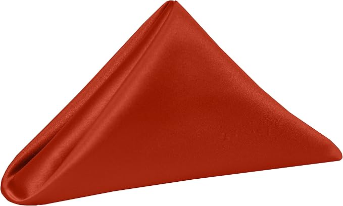 Ultimate Textile 17x17-Inch Square Satin Cloth Napkins, Orange, Set of 60 by UltimateTextile
