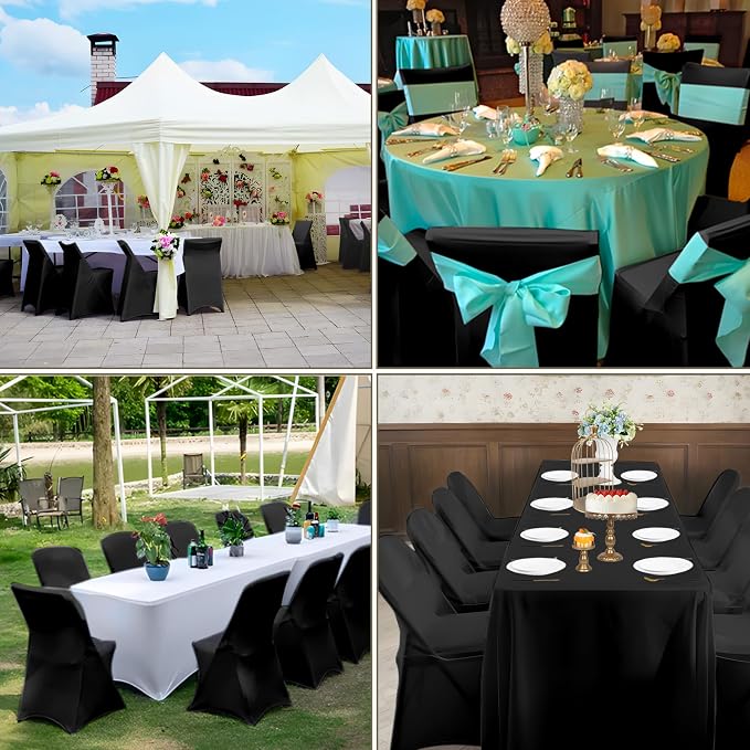 Black Folding Chair Covers 1PCS Spandex Stretch Slipcovers | Universal Fitted Chair Cover Protector,Stretch Chair Covers for Wedding,Party, Banquet, Holidays, Celebration - Image 6