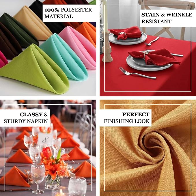 Tableclothsfactory Premium Pack of 25 Nude Premium 17" x 17" Washable Polyester Napkins Great for Wedding Party Restaurant Dinner Parties for Party & Decorations - Image 4