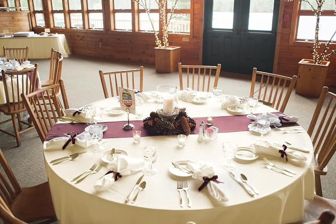 10 Packs 90 Inch Beige Round Polyester Tablecloths | Table Cover for Round Tables, Stain and Wrinkle Resistant Washable Table Cloth, Perfect for Wedding Banquet Parties - Image 4