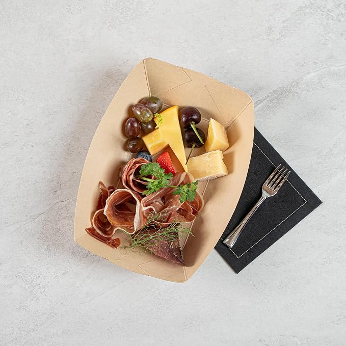 Restaurantware Paper Boats 200 Pack of 1 lb Greaseproof Disposable Bamboo Food Boats Sustainable Serving Trays Leak-Resistant Kraft Paper Brown For Appetizer And Portion Serving - Image 10