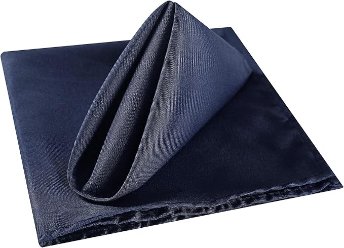 Cloth Napkins 20x20 inch Washable Polyester Dinner Napkins Soft Table Napkins for Wedding Party Dining Banquet(Navy,25PCS) - Image 3