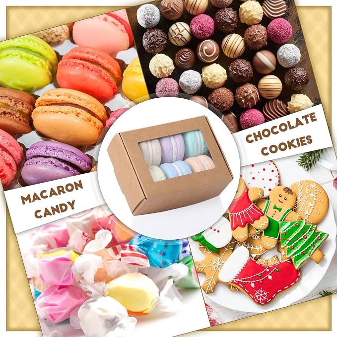 Zonon 30 Pcs Mini Kraft Soap Boxes with Window Homemade,Brown | Paper Material for Bakery Candy Gifts, Soap Making Supplies, Clear Window Display, 3.7x2.6x1.4 Inch, Small Gift Packaging - Image 4