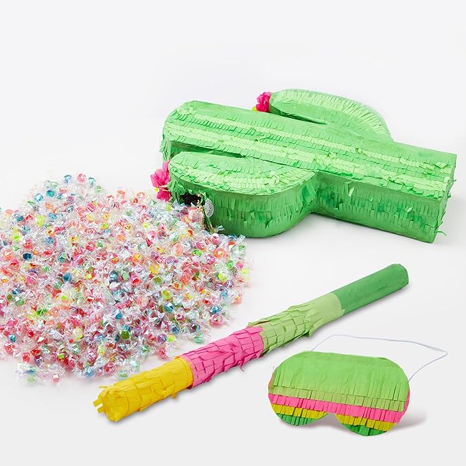 Cinco De Mayo Cactus Pinata for Kids Birthday Party, (16.75x11.25x3 in.) for Fun Fiesta Taco Party Supplies, Luau Event Photo Props, Mexican Theme Decoration, Carnivals Festivals, Taco Tuesday Event