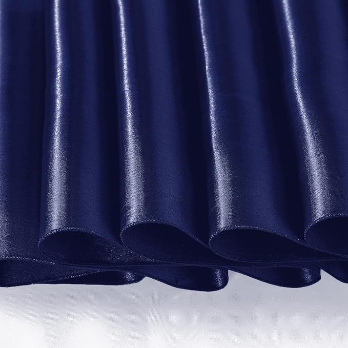 SI Pack of 15 Wedding 12 x 108 inch Satin Table Runner for Wedding, Decorations for Graduations, Engagements, Birthday Parties, Banquets, Runners fit Rectangle, Round Table - Navy Blue - Image 7
