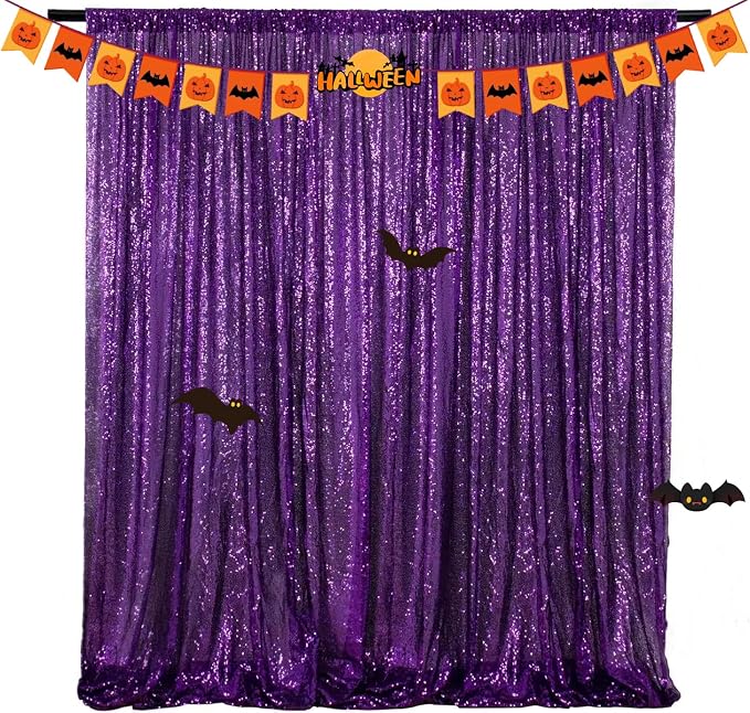 Purple Sequin Backdrop 10FTx10FT 1 Panel by TCBESTO