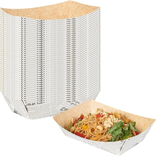 Restaurantware Paper lb Newsprint Food Tray Boat, 7.1 x 5.7 in, 50 Pack by Restaurantware